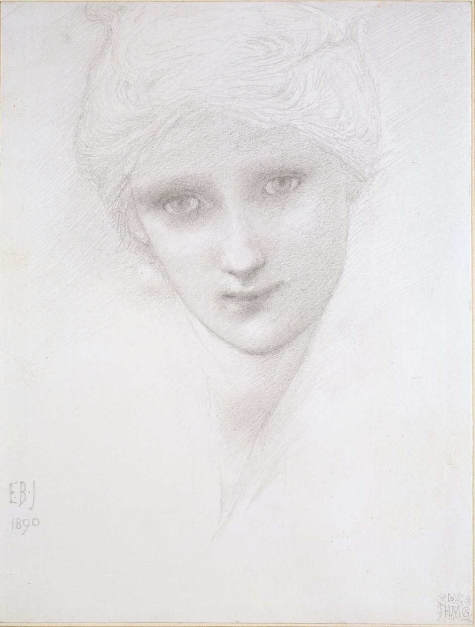 Hoofd van een vrouw, 1890 door Sir Edward Coley Burne Jones