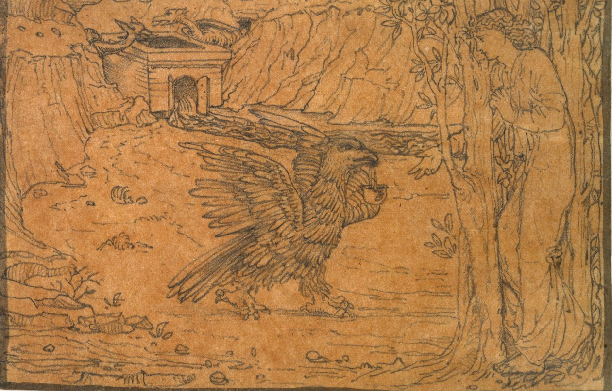Het verhaal van Cupido en Psyche: Het zwarte water, ca. 1864-1868 door Sir Edward Coley Burne Jones