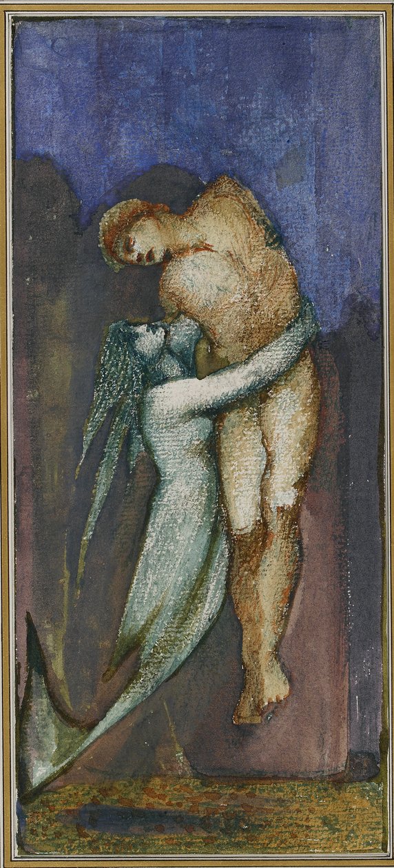 Zeemeermin en verdronken zeeman uit Album van achtenveertig tekeningen, c1853-1898 door Sir Edward Coley Burne Jones
