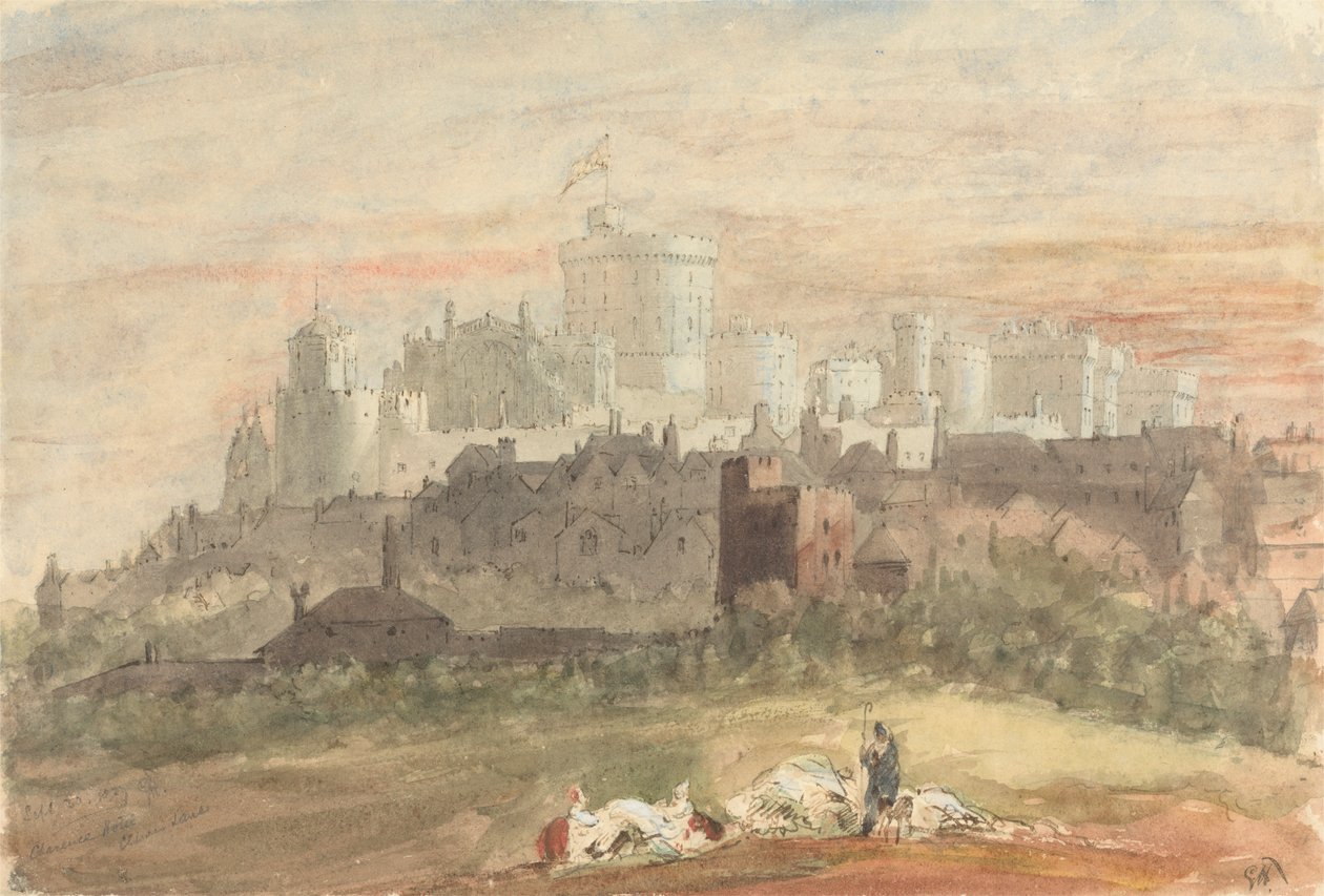 Een Capriccio van Windsor Kasteel door Sir George Hayter