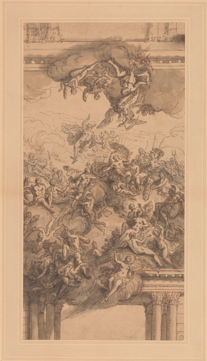 Een Ontwerp voor een Plafond door Sir James Thornhill