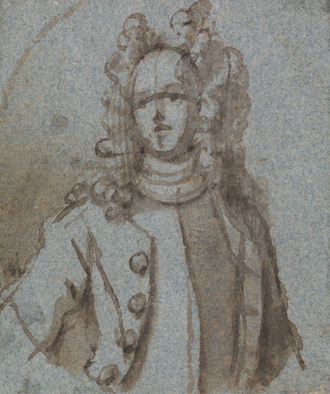 Portret van een man met een pruik door Sir James Thornhill