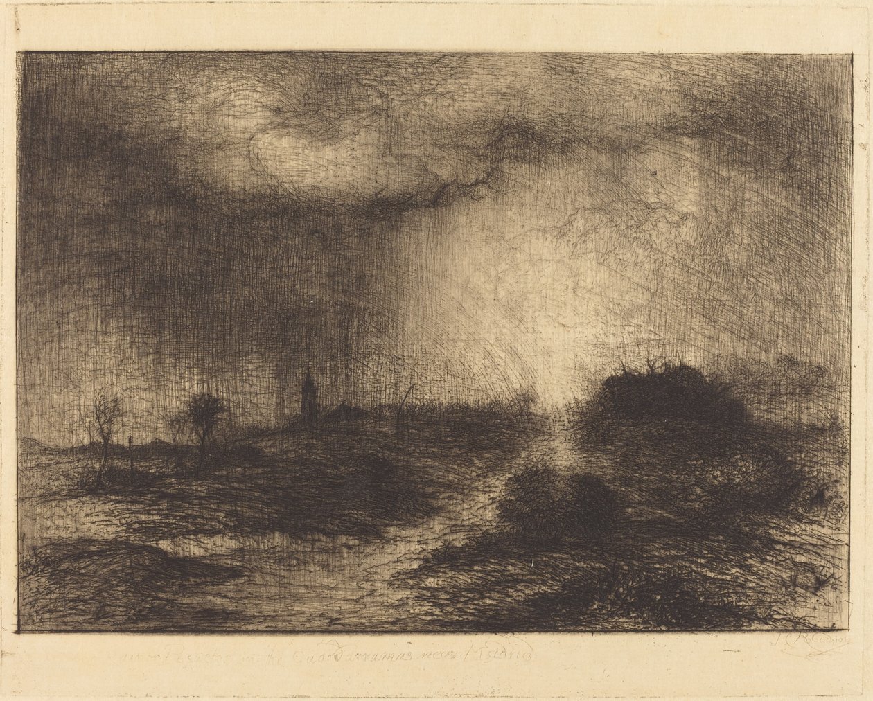 Oktoberregen: Posuclos in de Guardarramas, nabij Madrid door Sir John Charles Robinson