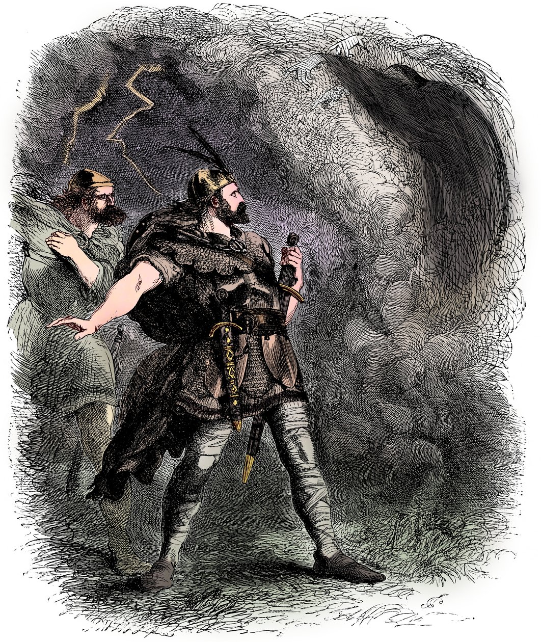Macbeth en Banquo ontmoeten de drie heksen, 1858 door Sir John Gilbert