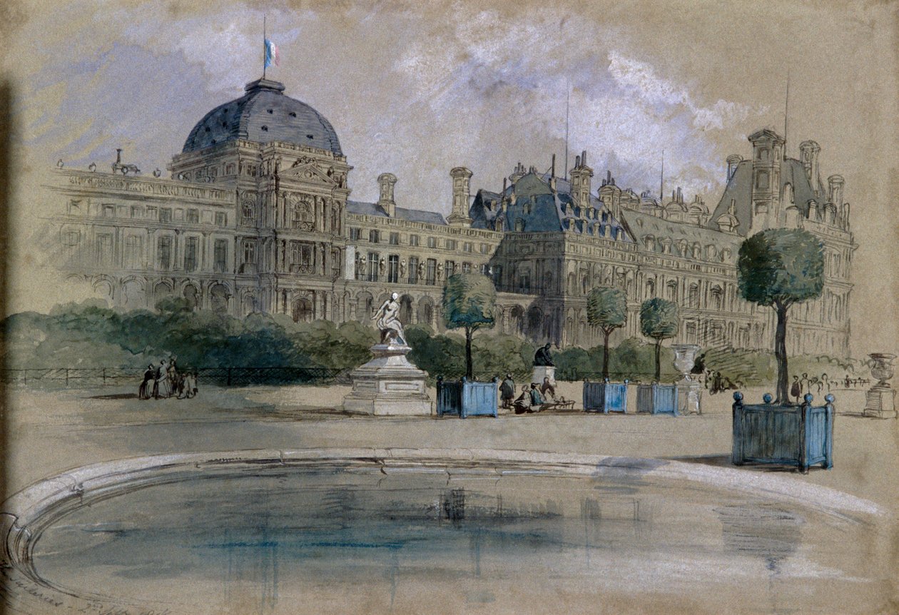De Tuilerieën, Parijs, Frankrijk, 1846 door Sir John Gilbert