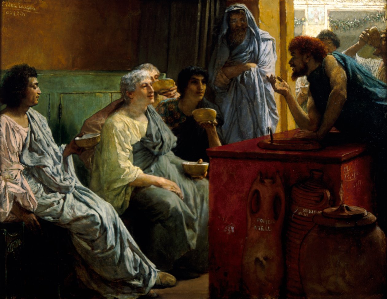 De wijnwinkel, 1869-1874 door Sir Lawrence Alma Tadema