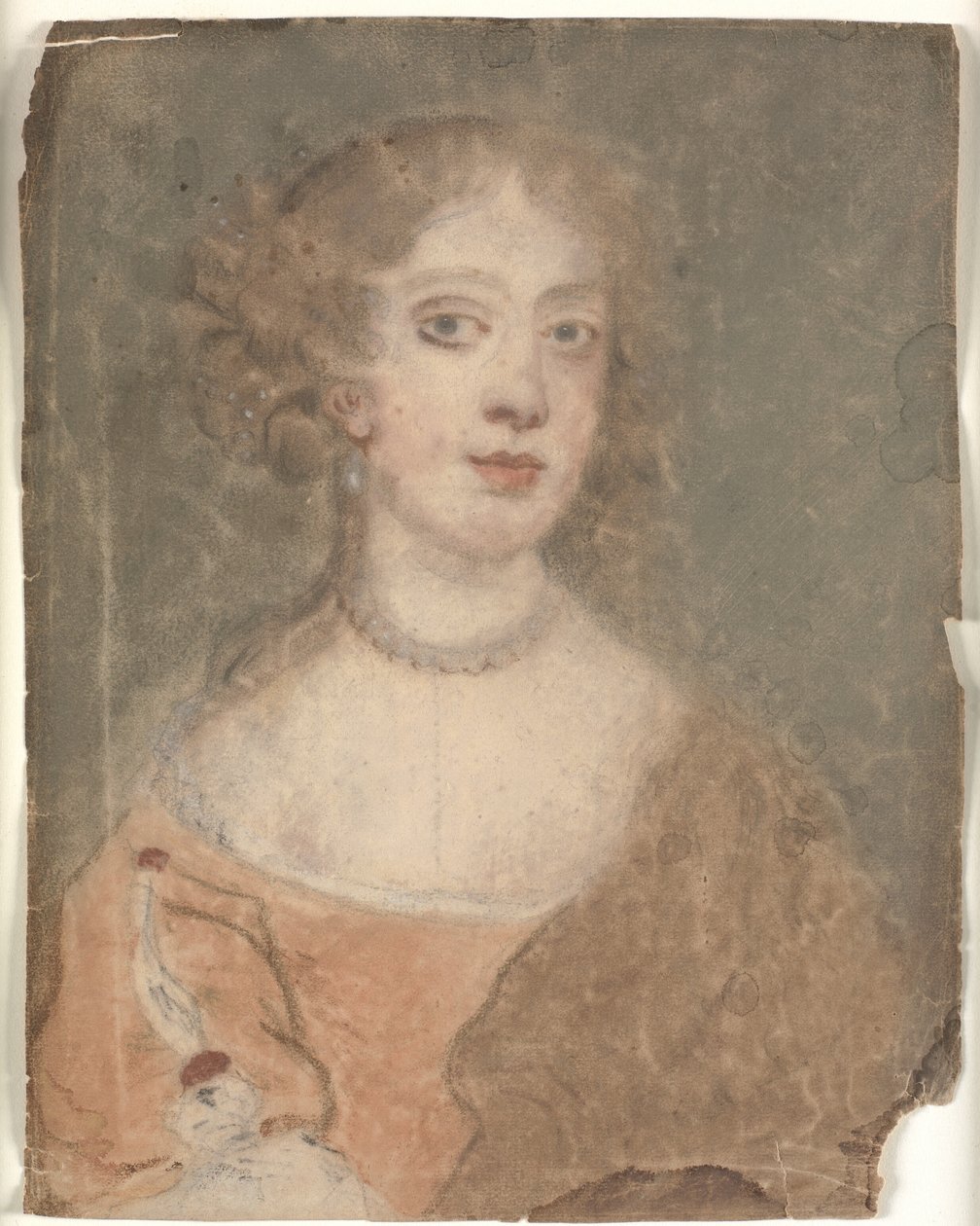 Hoofd- en schouderportret van een dame door Sir Peter Lely