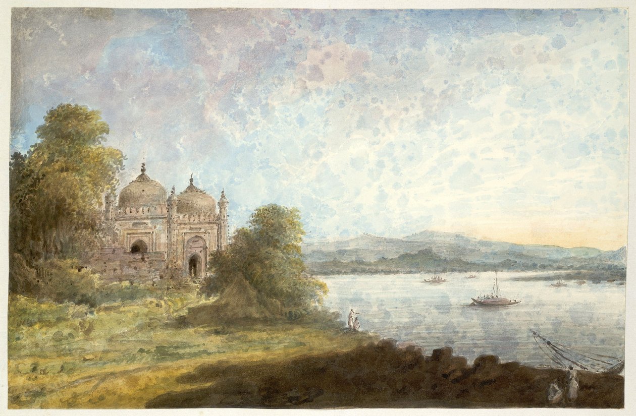 De Akbari-moskee aan de oevers van de Ganges in Rajmahal door Sita Ram