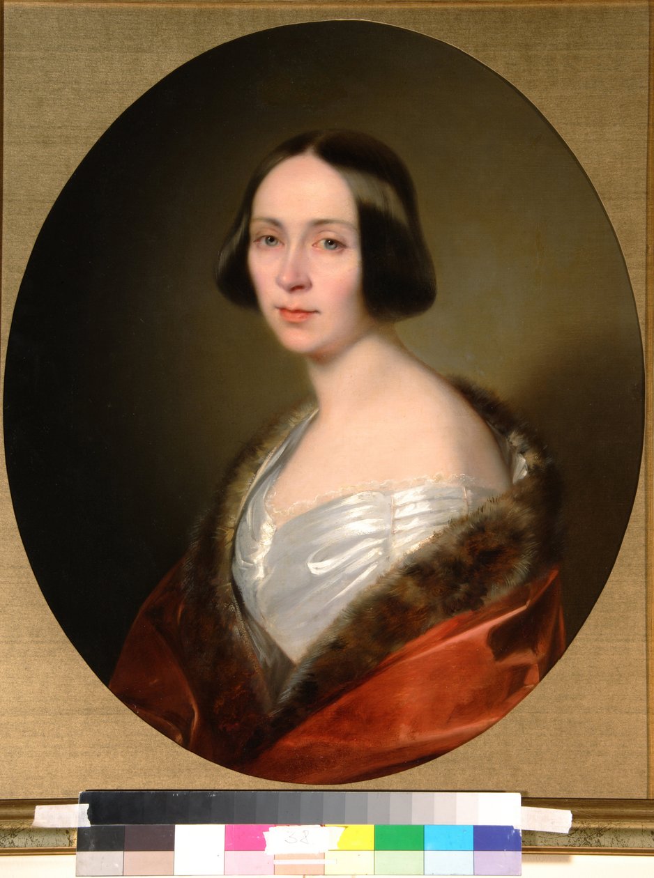 Portret van gravin Louise Trofimovna Golitsyna (1810-1887), geboren Baranova door Sándor Kozina