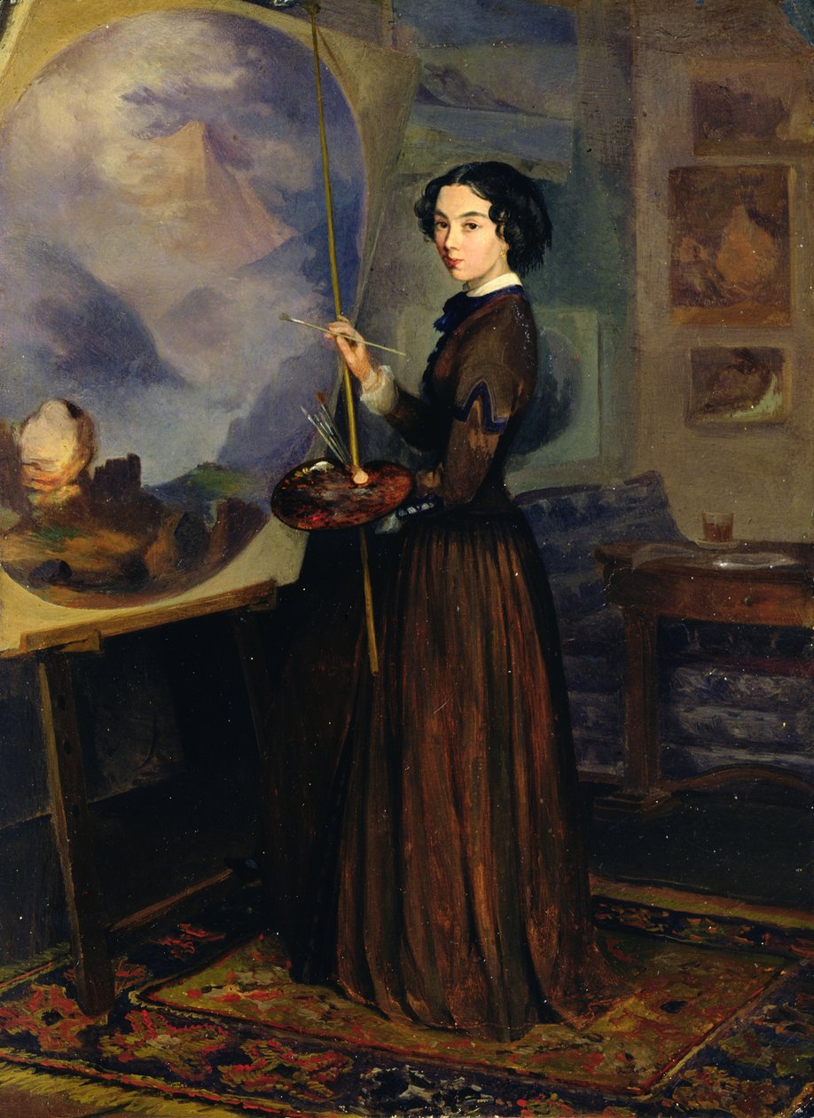 Zelfportret door Sofia Vasiyevna Sukhova-Kobylina