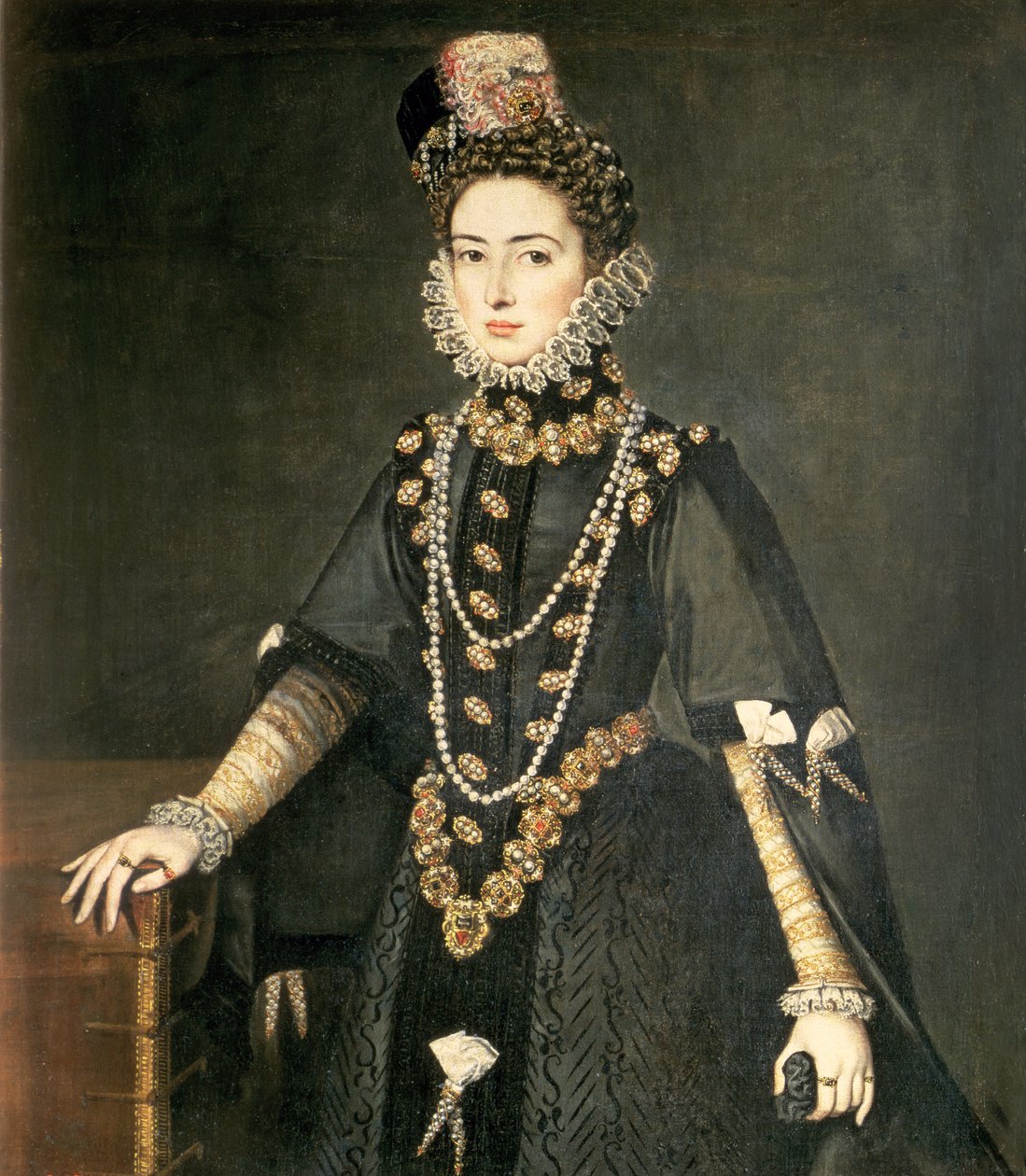 Infanta Catalina Micaela, hertogin van Savoye (1567-97), dochter van Filips II van Spanje (1527-98) en Isabella van Valois (1545-68), gehuwd met Karel Emanuel, hertog van Savoye, 1584 door Sofonisba Anguissola