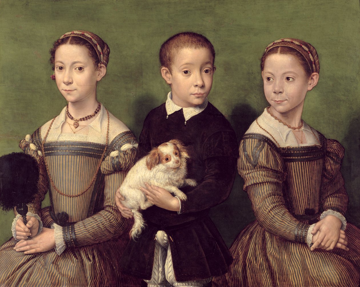 Twee Zussen en een Broer van de Kunstenaar door Sofonisba Anguissola