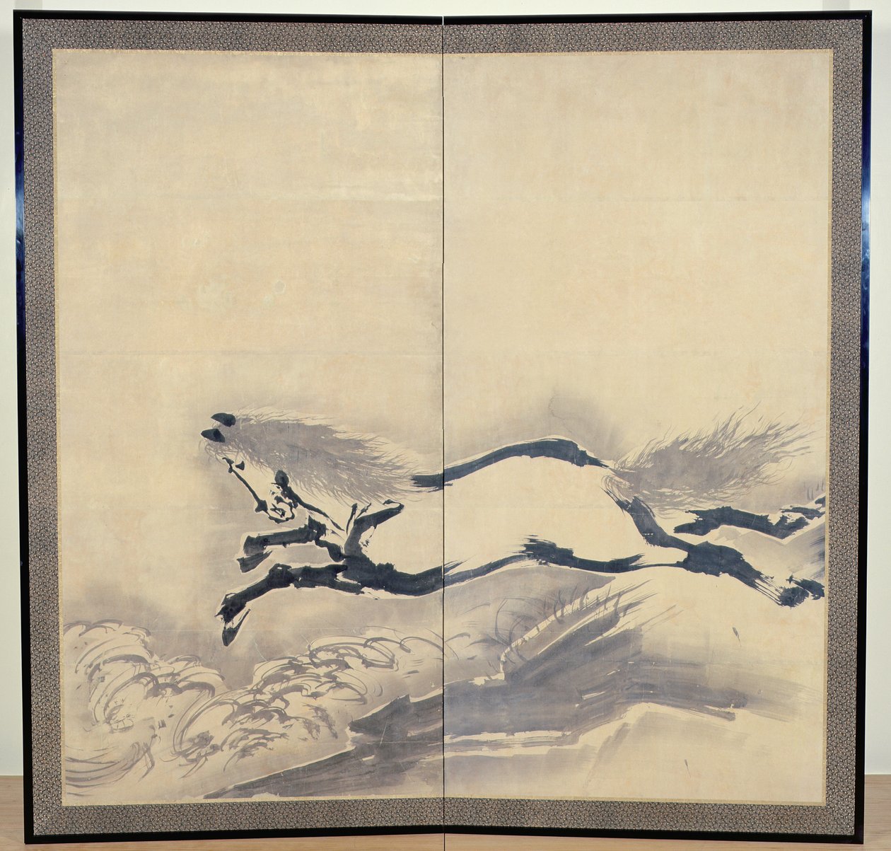 Paardenspringen, Japans, Edo-periode, ca. 18e eeuw door Soga Shohaku