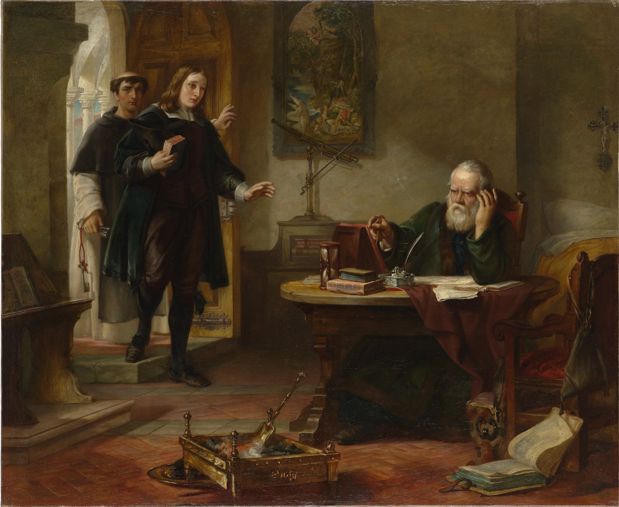 Milton bezoekt Galileo toen hij een gevangene van de Inquisitie was door Solomon Alexander Hart