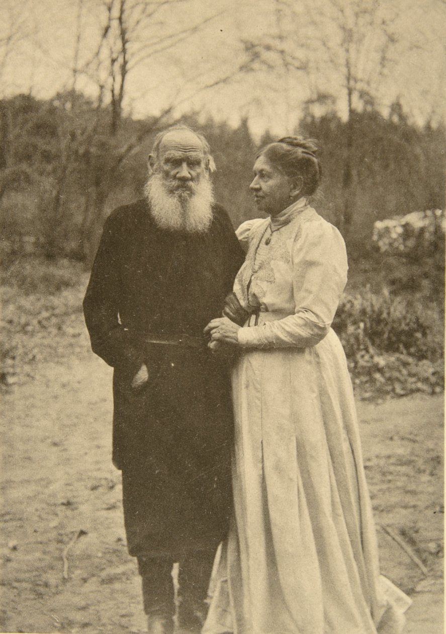 Russische auteur Leo Tolstoj en zijn vrouw, Sophia, Rusland, 23 september 1910 door Sophia Andreevna Tolstaya