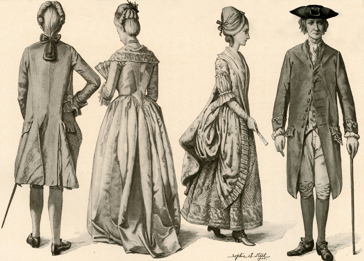 Kleding tijdens het bewind van George III, 1760-1776, 1903, 1937 door Sophie B. Steel