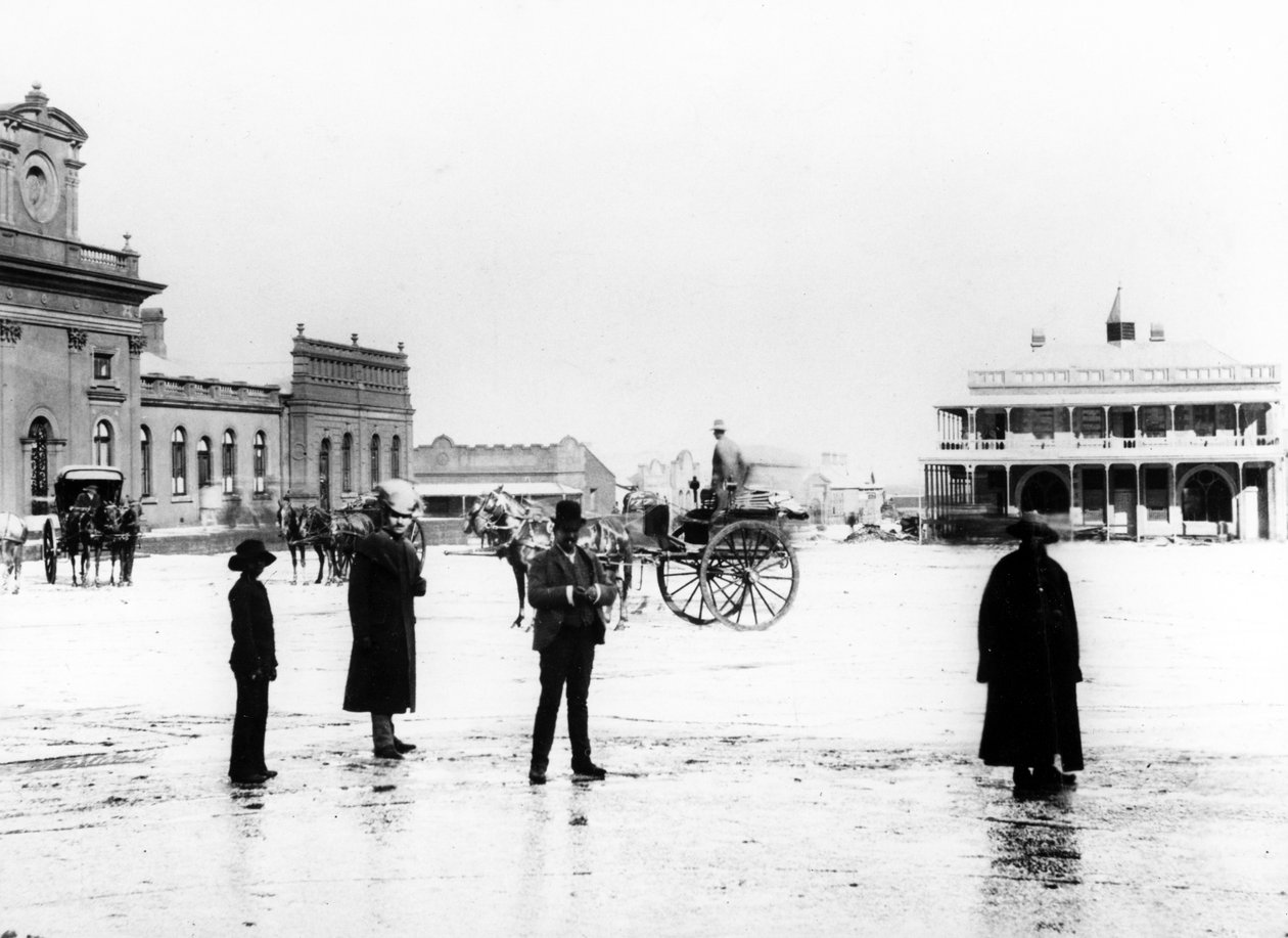Marktplein, Johannesburg, ca. 1895 door South African Photographer