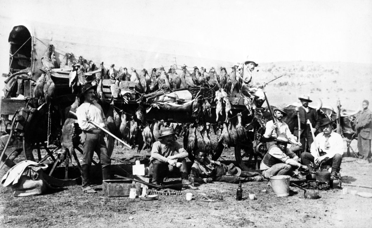 Terugkeer van een Jachtexpeditie, Zuid-Afrika, ca. 1895 door South African Photographer
