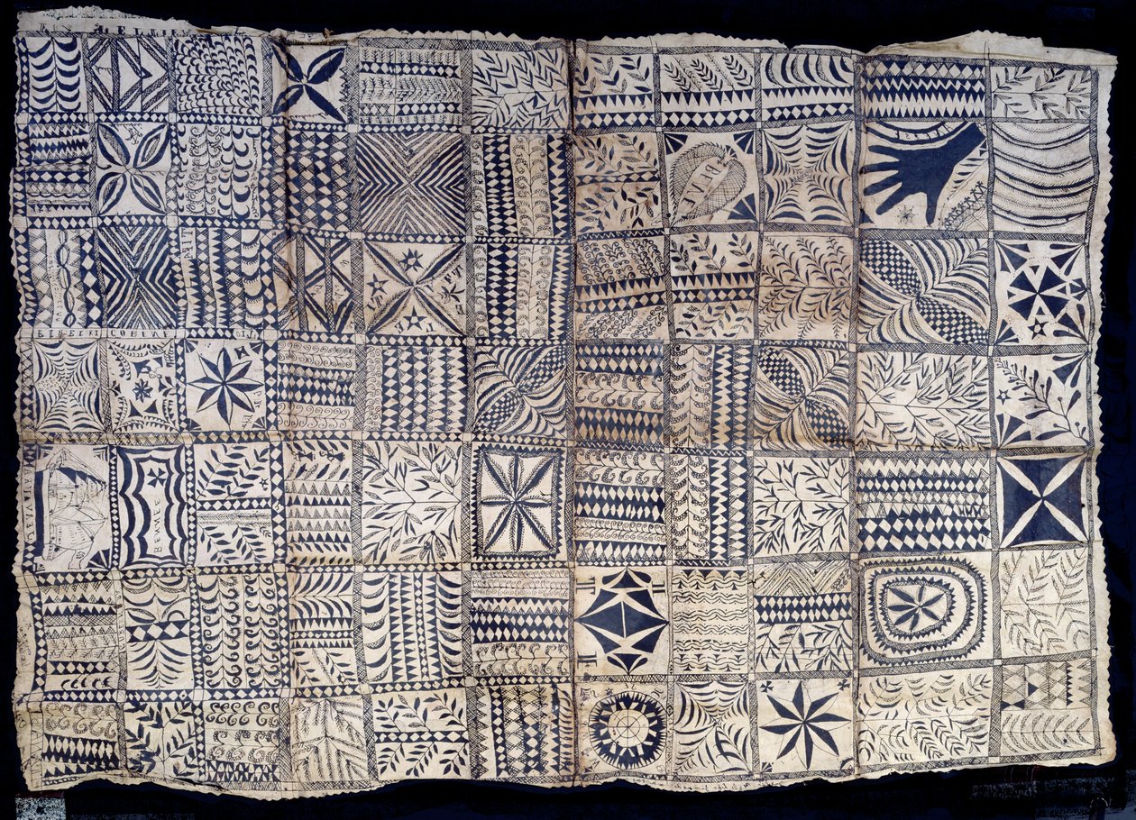 Niue Tapa Doek, van het eiland Niue, c.1885 door South Pacific