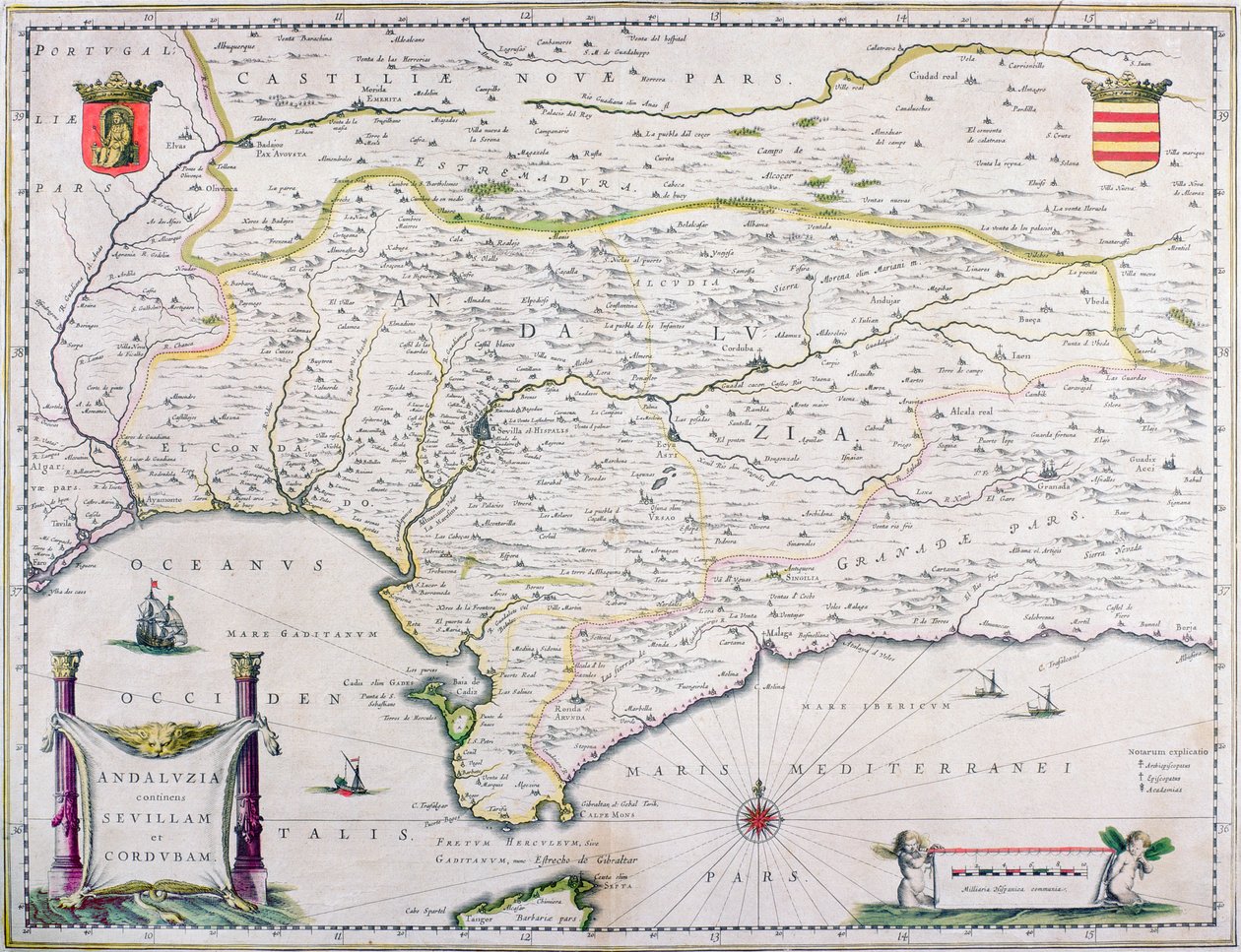 Kaart van Andalusië, Spanje door Spanish School
