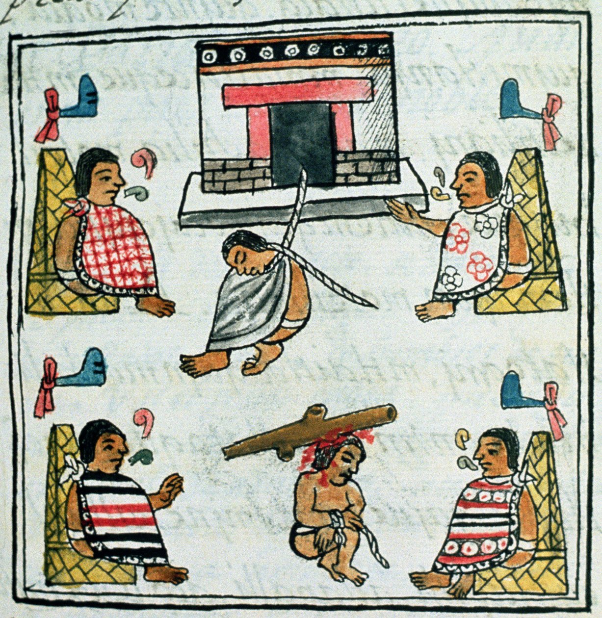 Ms. Palat. 218-220 Boek IX Oordeel en Straf in het Azteekse rijk, uit de 