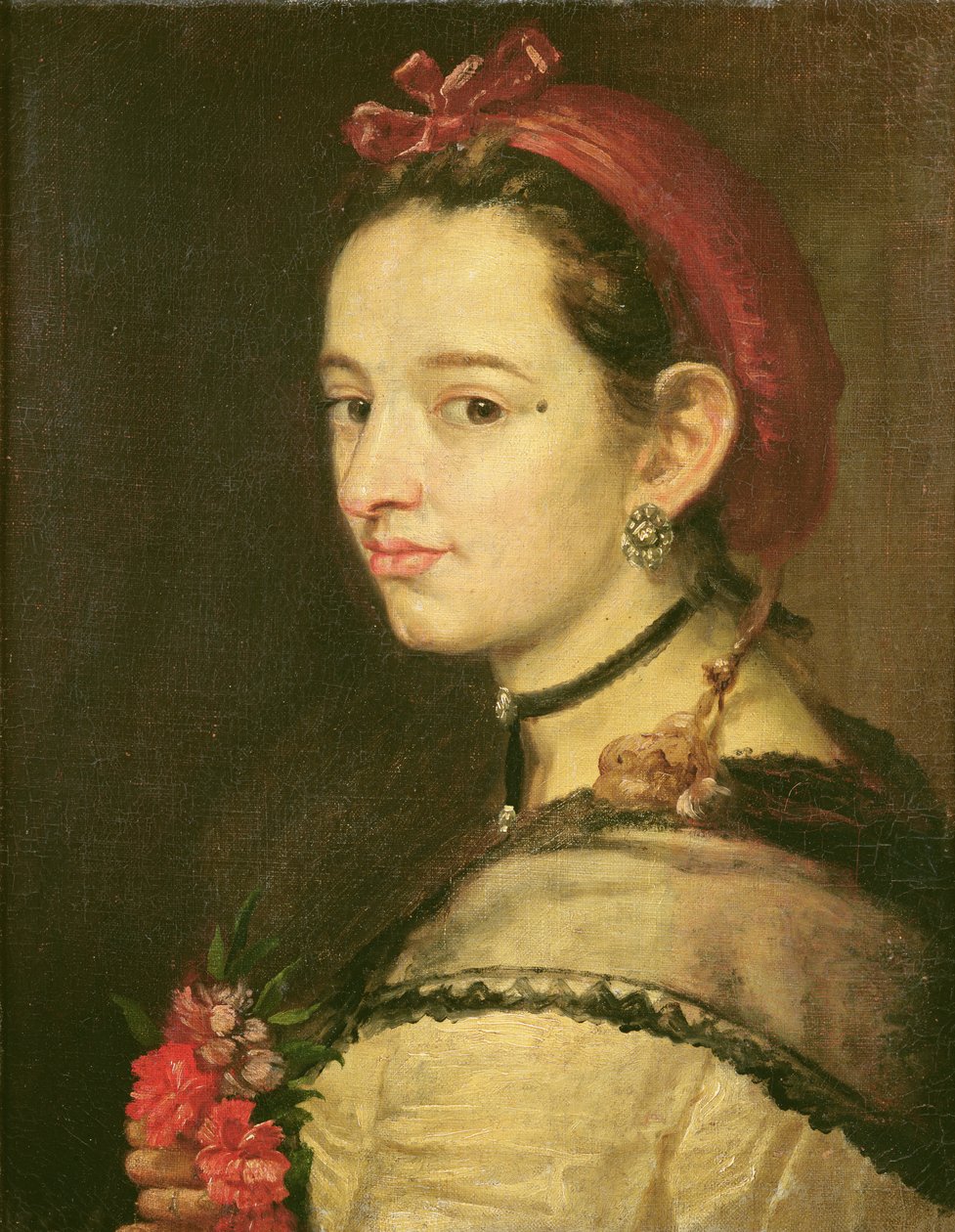 Portret van een vrouw door Spanish School