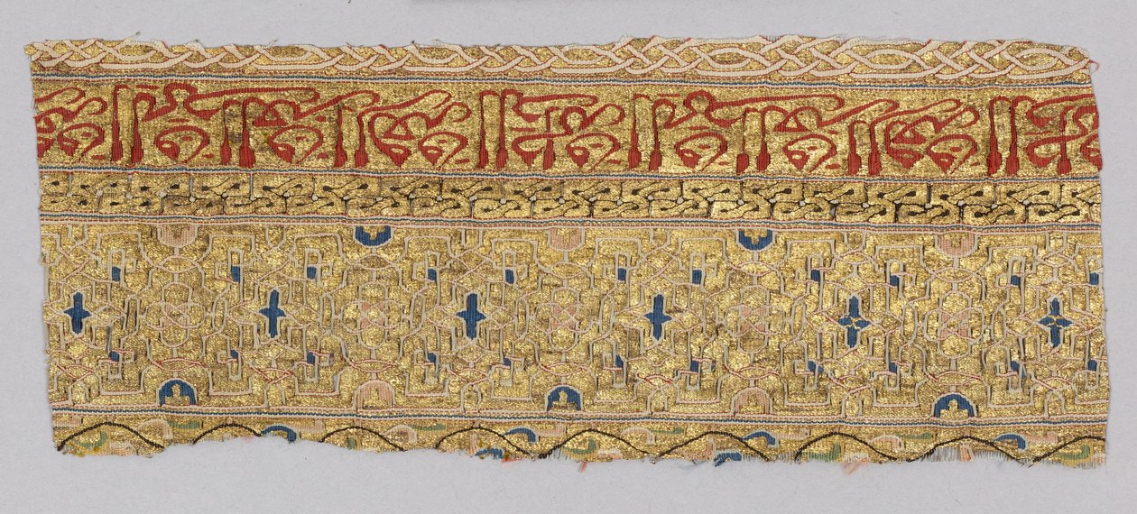 Textielfragment van de dalmatiek van San Valerius door Spanish School