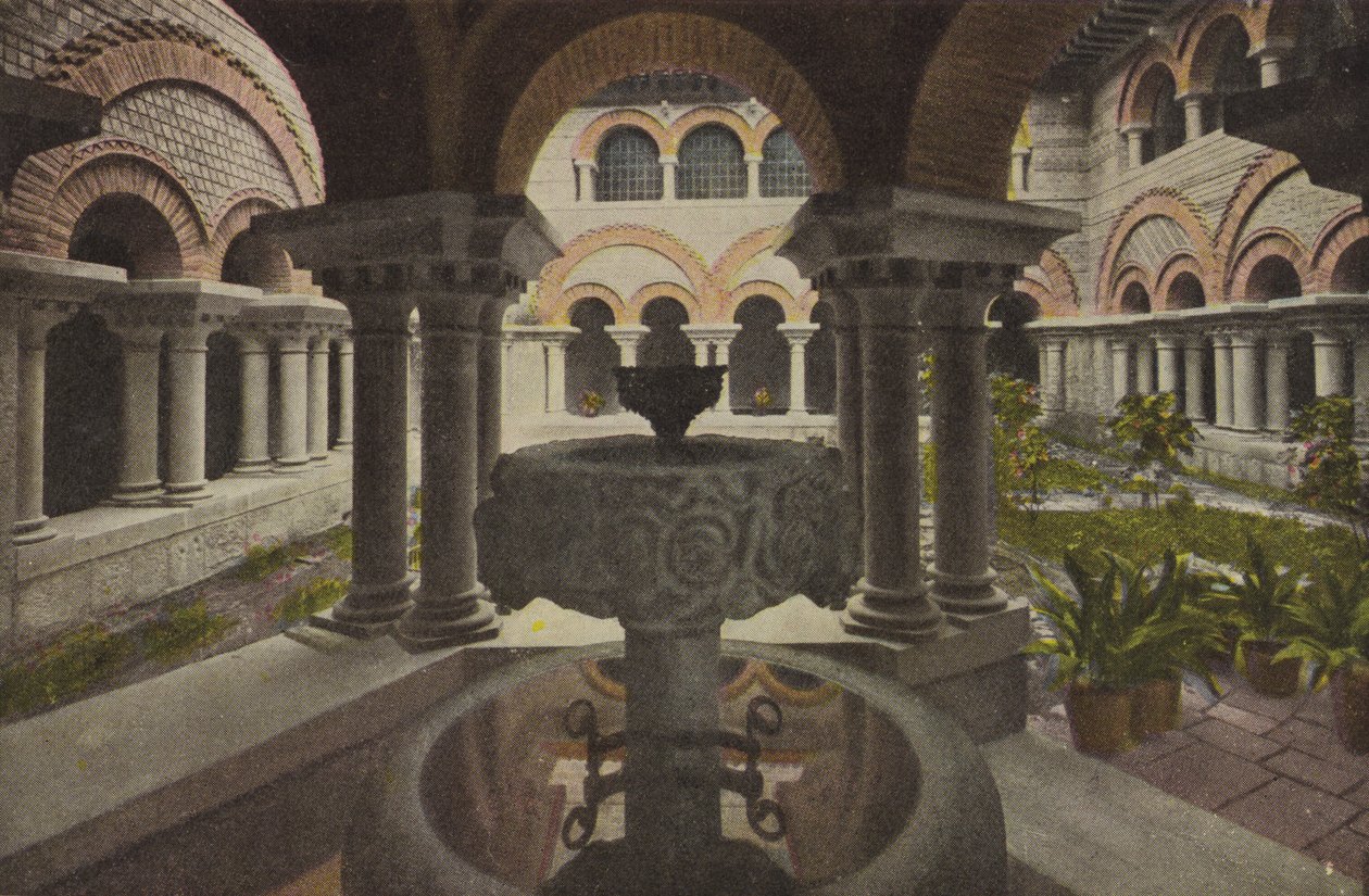 Montserrat: Claustre romanic; Claustro romanico (gekleurde foto) door Spanish Photographer