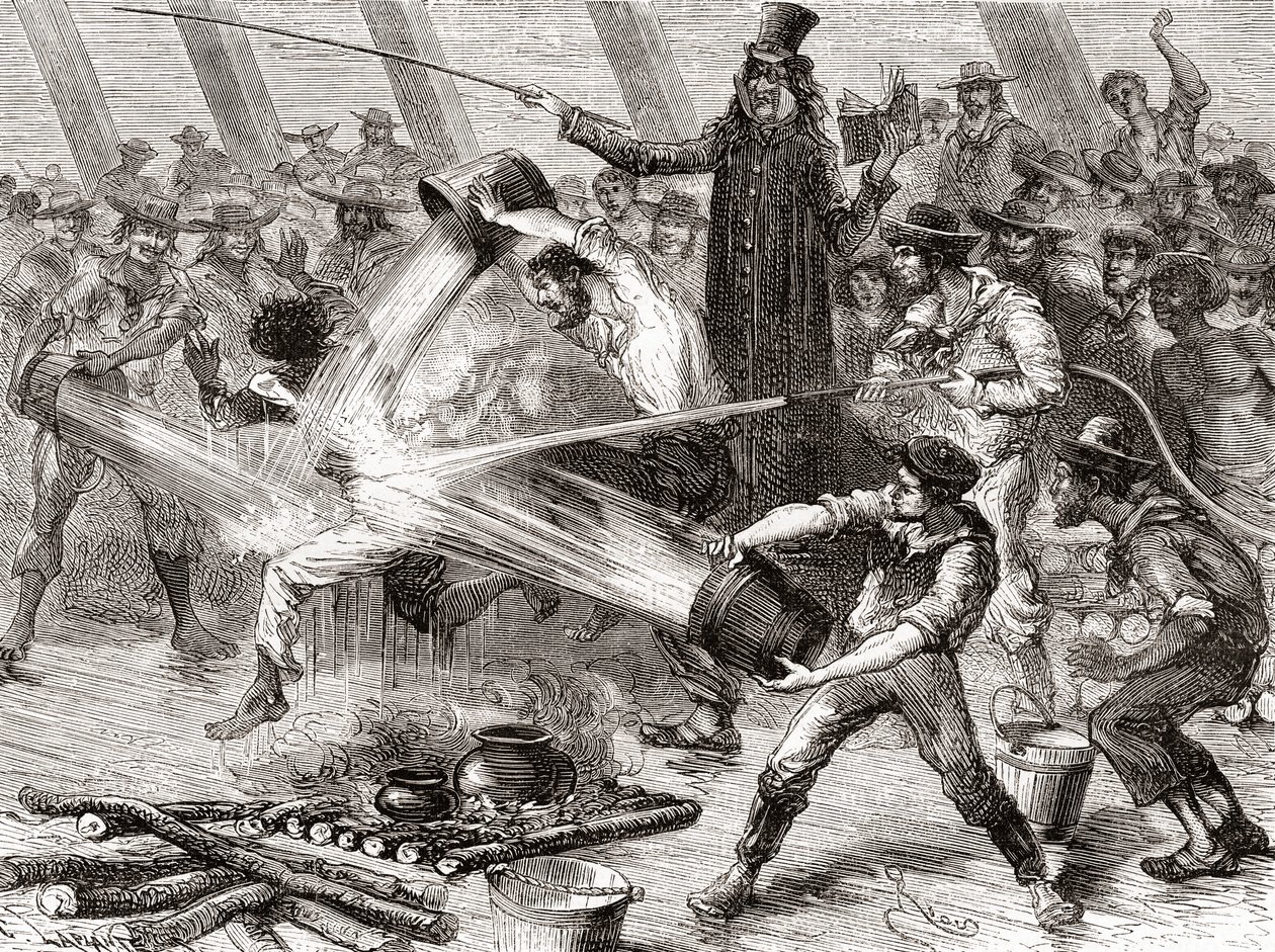 Een lijnkruisingsceremonie aan boord van de Simon Bolivar door Spanish School