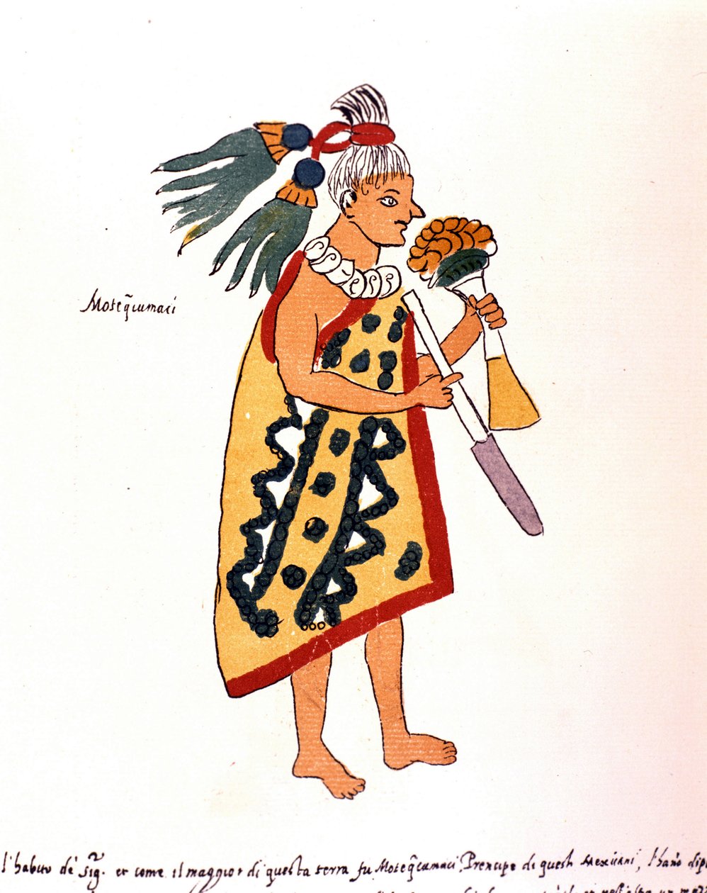 Azteekse priester in Codex Vaticanus 3738 (Codex Vat. Rios). Facsimile van het manuscript door Dominicaan Pedro de los Rios, tussen 1570 en 1589, Bibl. Vatican. door Spanish School