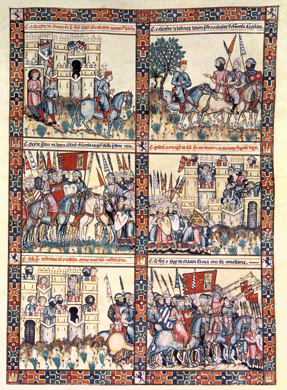 Cantiga 187, een van de 420 muzikale composities die de wonderen van de Maagd vertellen, geschreven in het Galicisch voor Alfonso X 