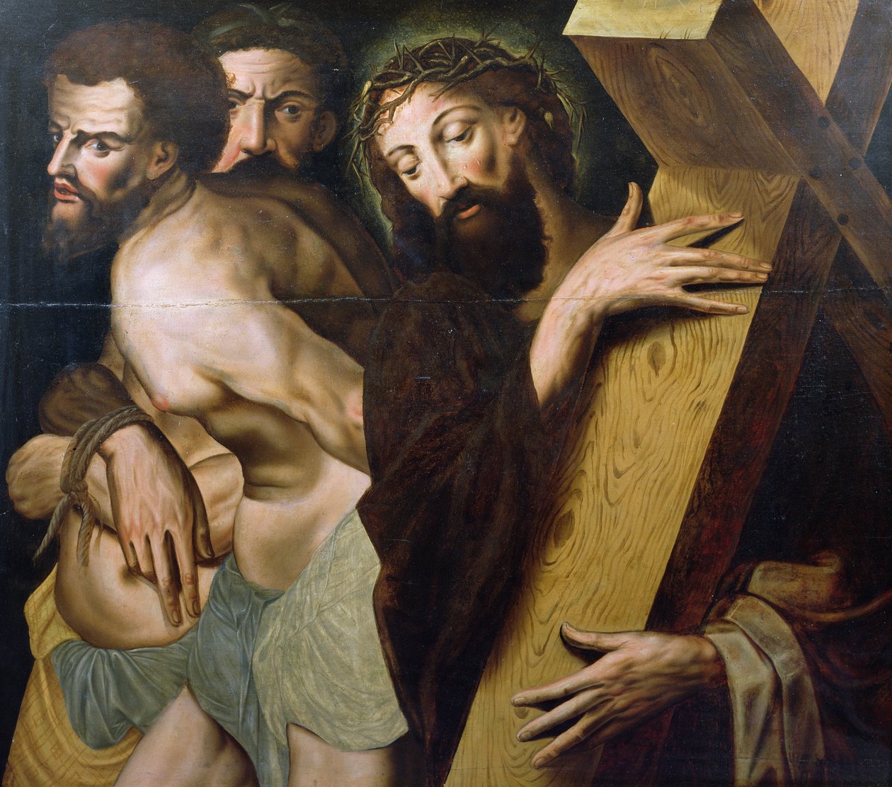 Christus draagt het kruis door Spanish School