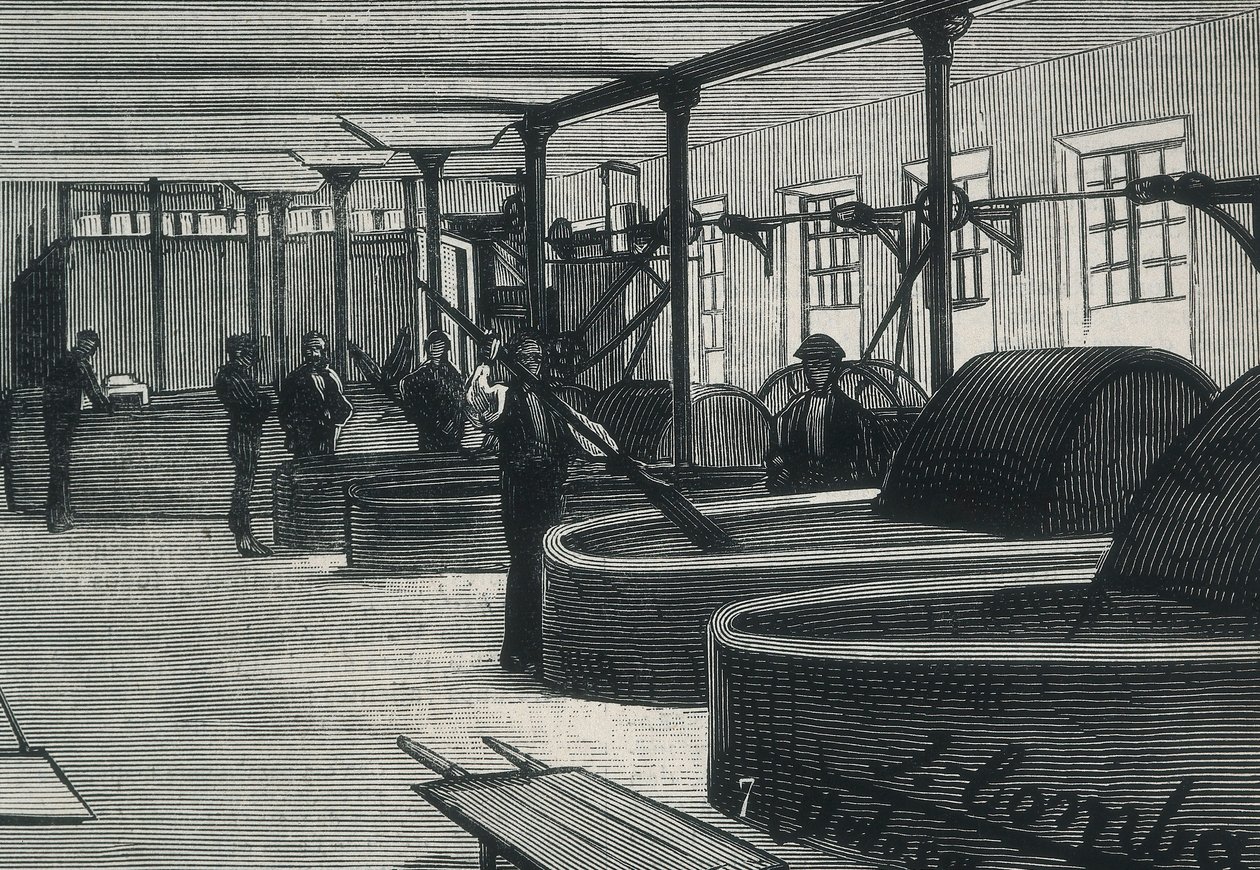 Economie (19e eeuw). Papierfabriek in Spanje 