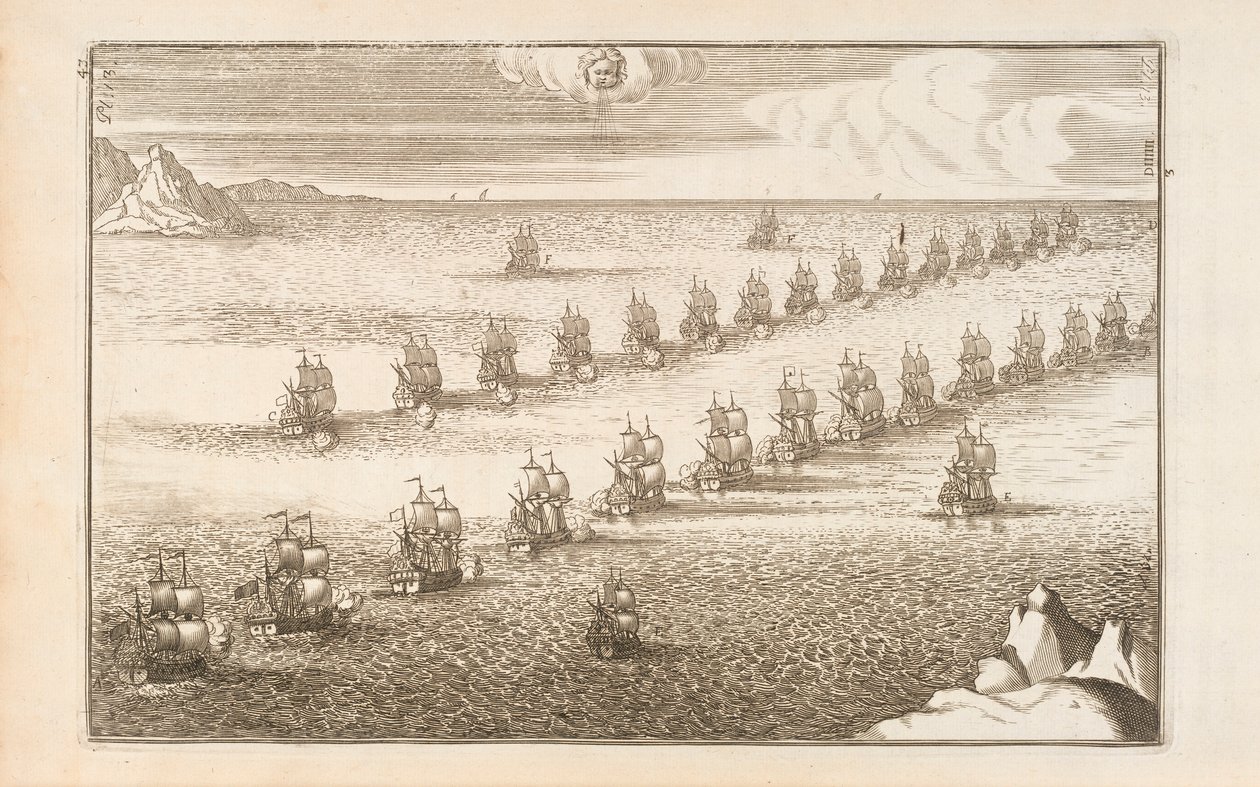 Pagina 43 uit De Kunst van de Marine door Paul Hoste, Leon, 1727 door Spanish School