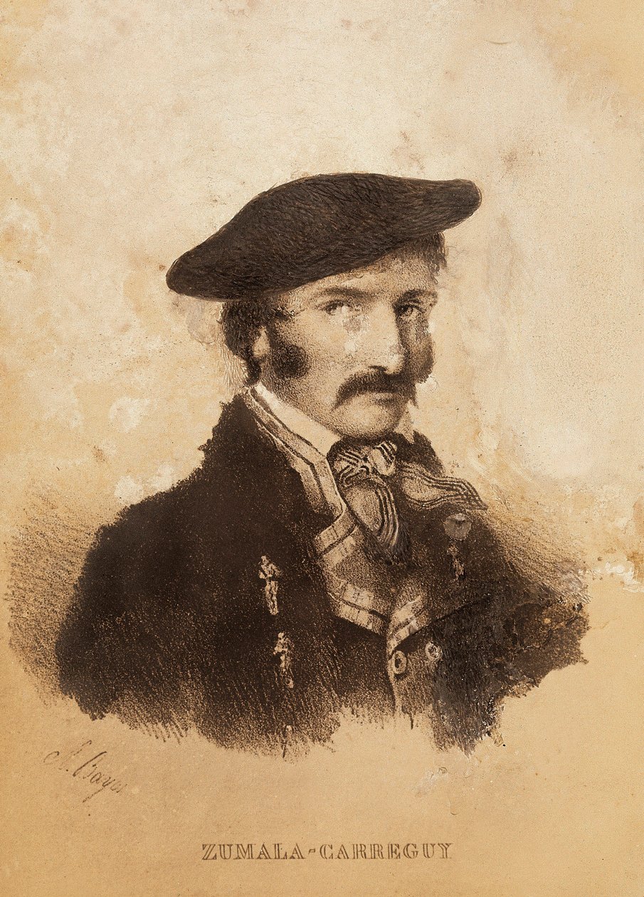 Portret van Tomas Zumalacarregui (1788-1835), personage uit de Spaanse Onafhankelijkheidsoorlog en Eerste Carlistenoorlog door Spanish School
