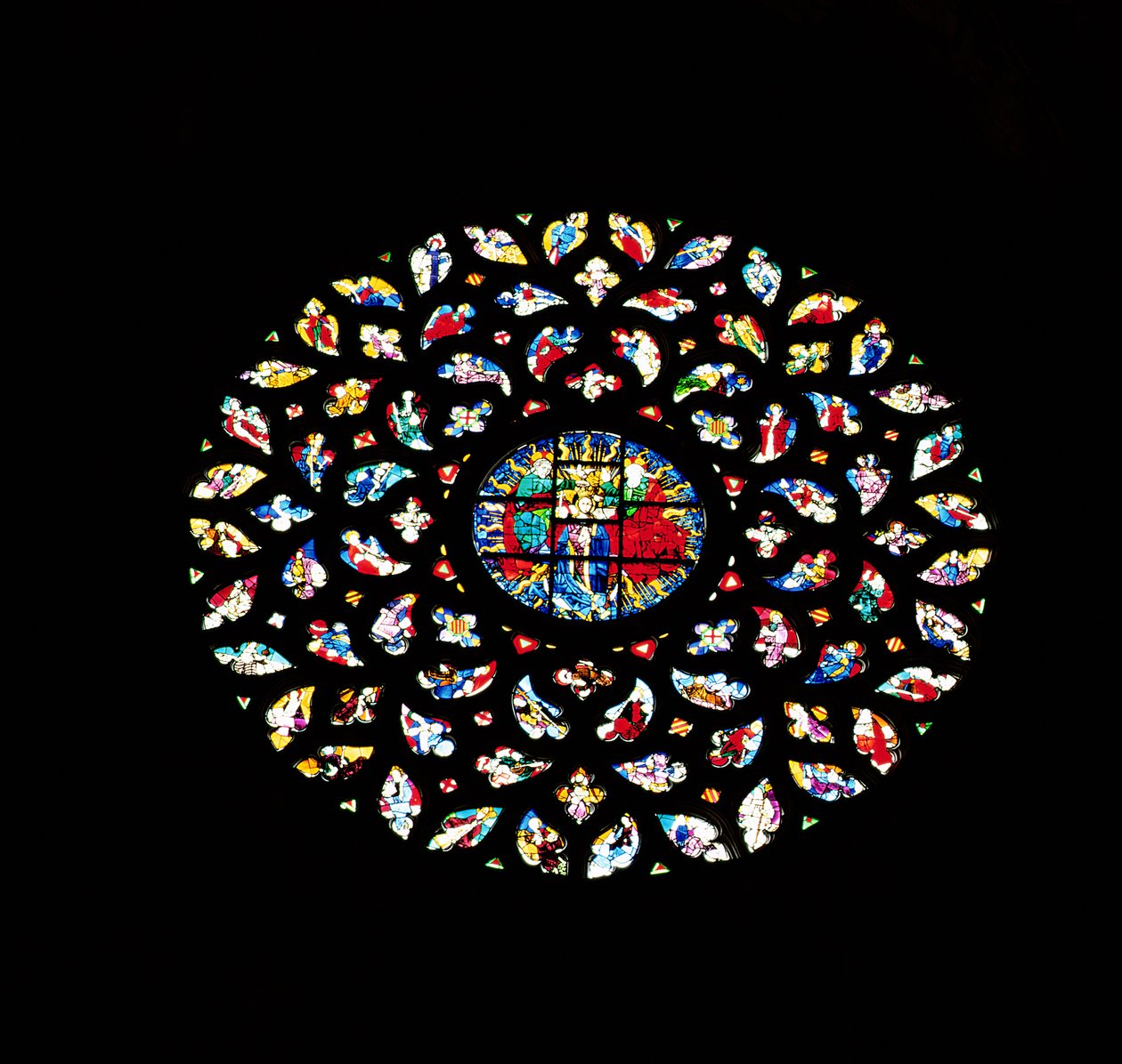 Roosvenster met de Hemelvaart van de Maagd, ca. 1460 door Spanish School
