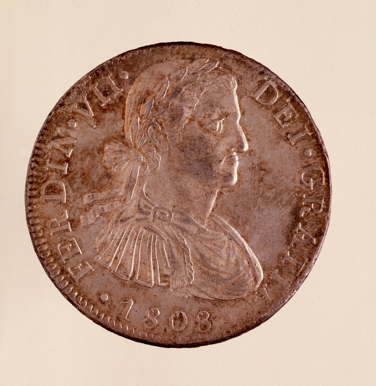 Zilveren munt (8 reales) uit Spanje: regering van Ferdinand VII (1808-1833) door Spanish School