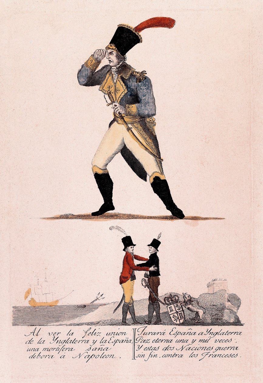 Spaanse Onafhankelijkheidsoorlog: Napoleon tegenover de alliantie tussen Spanje en Engeland door Spanish School