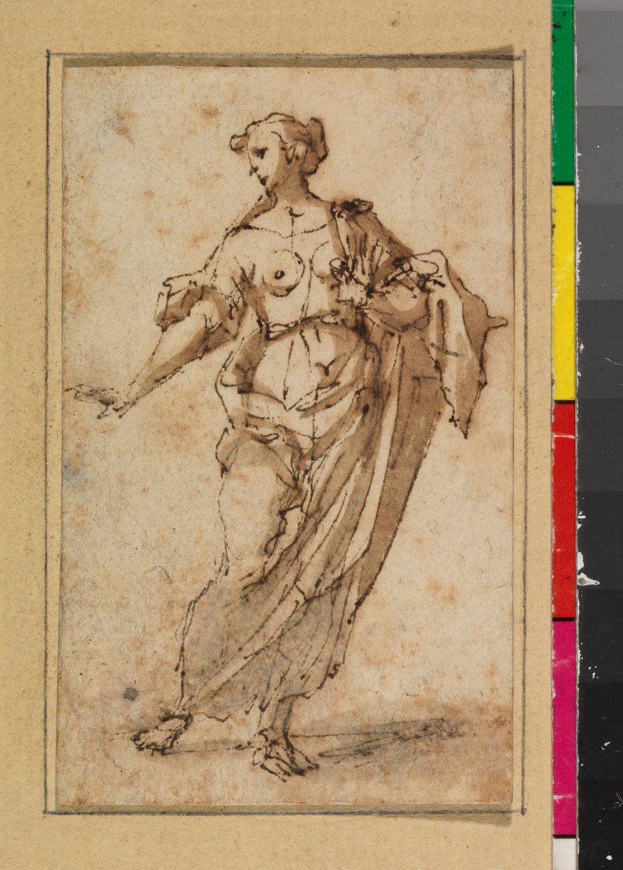 Staande vrouwelijke figuur, 1675-99 door Spanish School
