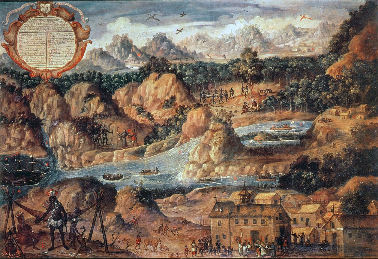 De verovering van Guatemala in 1524 door Spanish School