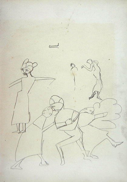 Studie van figuren, voor de Cave of the Golden Calf door Spencer Frederick Gore