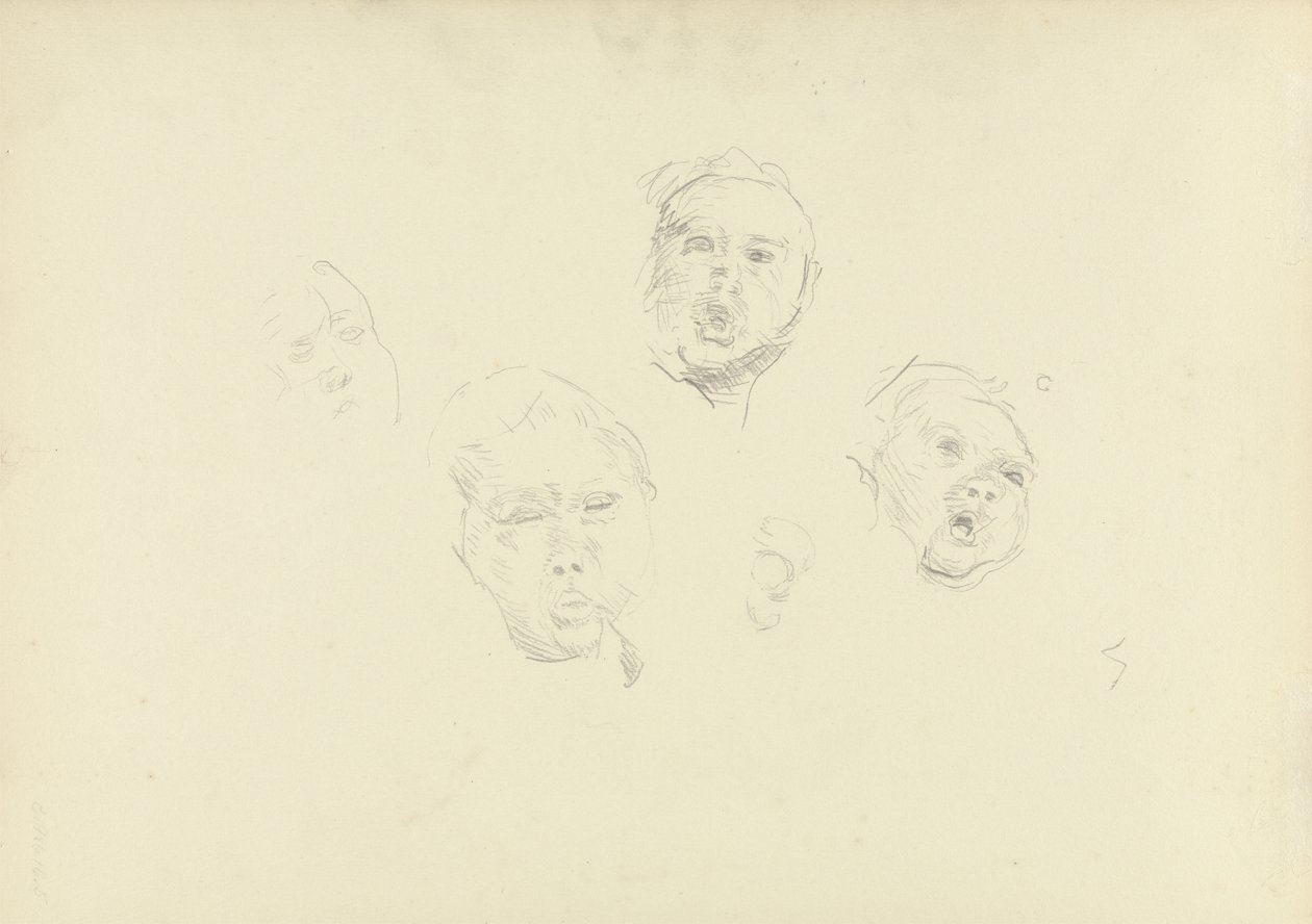 Studie van hoofden, voor de Cave of the Golden Calf door Spencer Frederick Gore