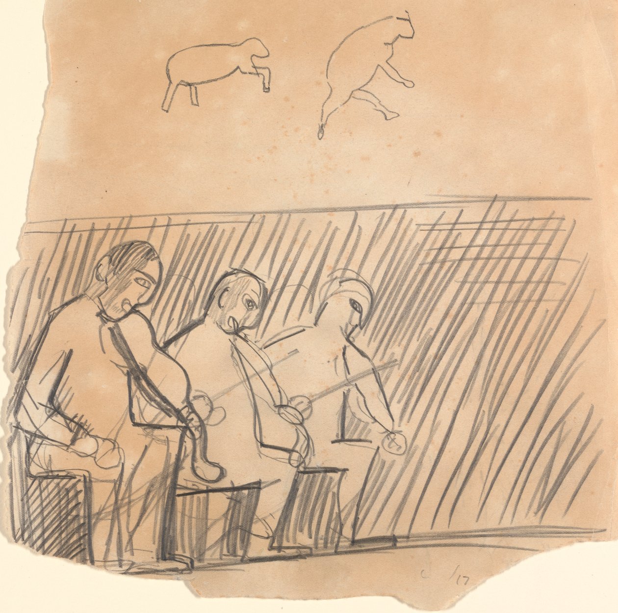 Grot van het Gouden Kalf: Studie van Muzikanten en Dieren door Spencer Frederick Gore