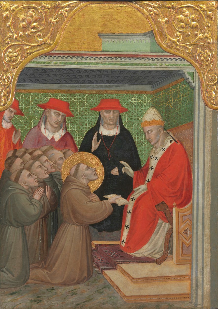 Franciscus voor de paus (De goedkeuring van de franciscaanse regel) door Spinello Aretino