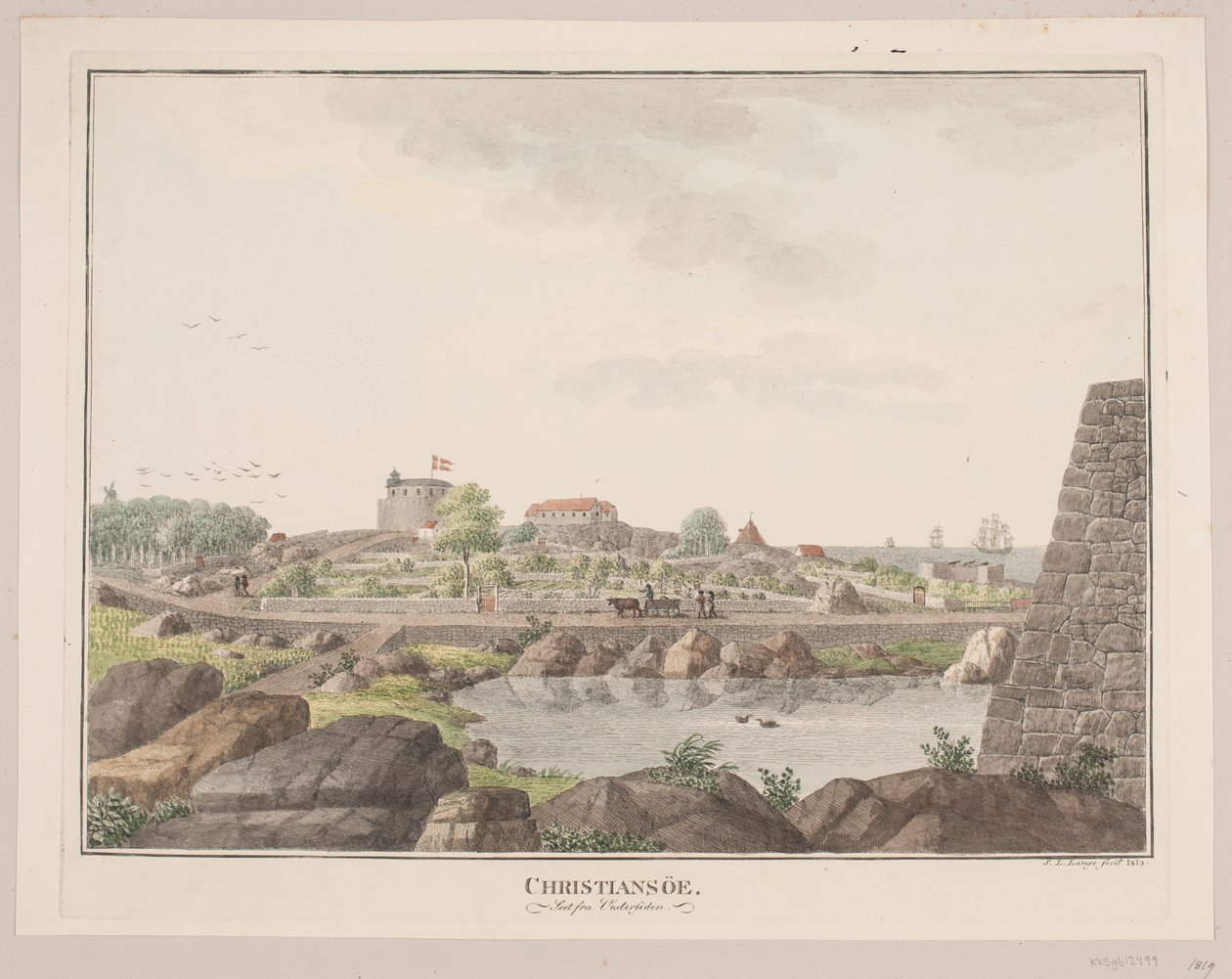 Christiansø. Gezien vanaf de westkant door Søren L. Lange