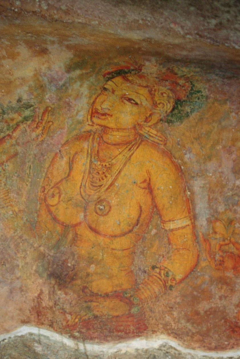 De Wolkendames, van de Rotsvesting (detail) door Sri Lankan School