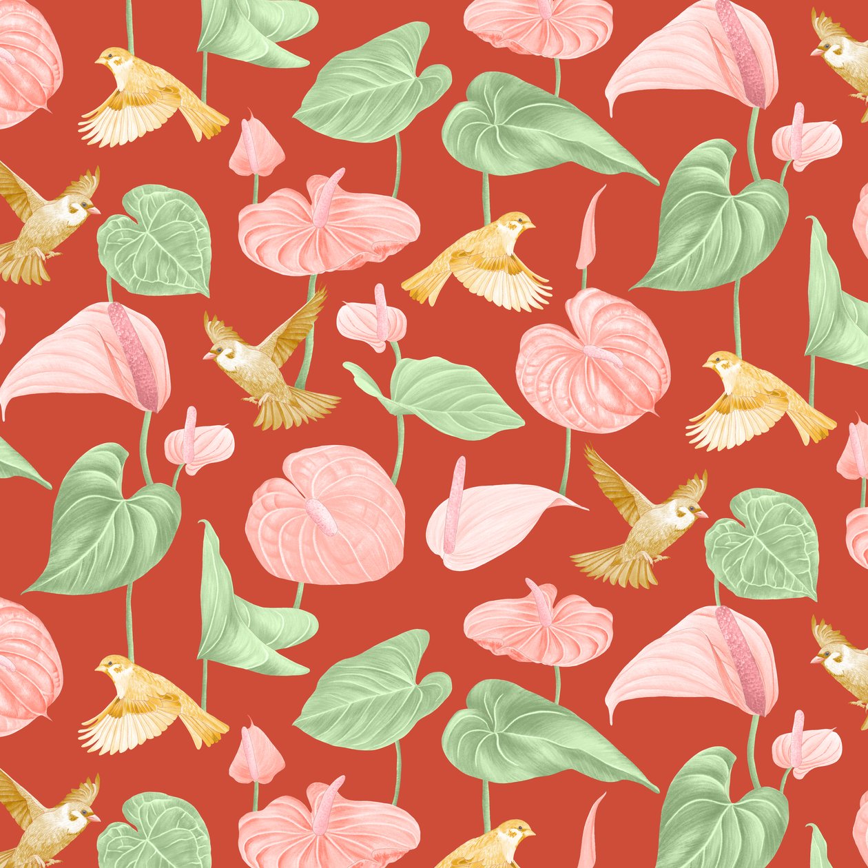 Anthurium patroon door Stacy Hsu