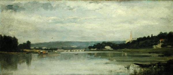 Aan de oevers van de Seine bij Saint-Cloud, ca. 1880 door Stanislas Victor Edouard Lepine