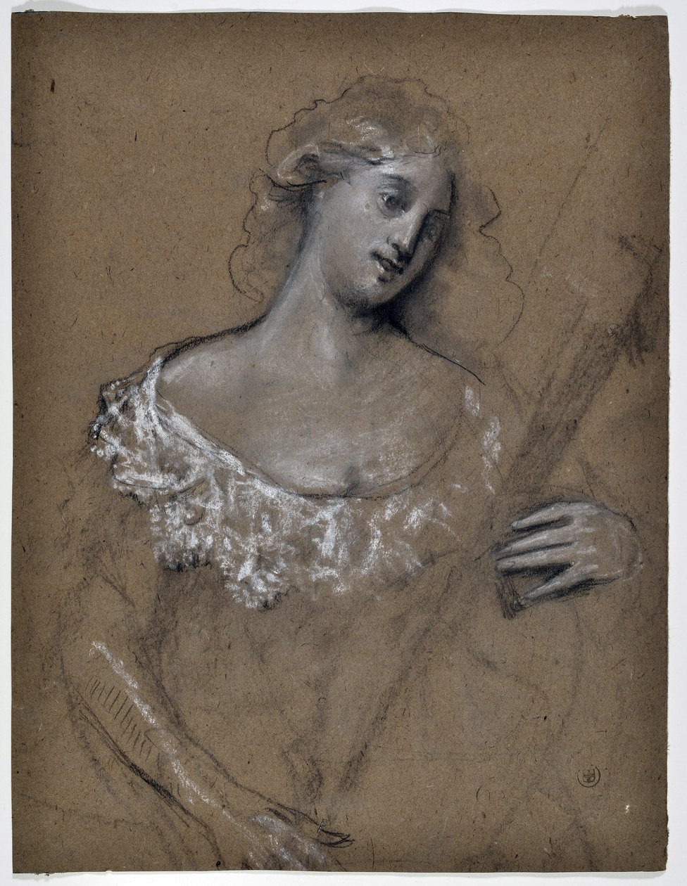 Studie van vrouw die luit speelt door Stanislas Torrents y de Amat