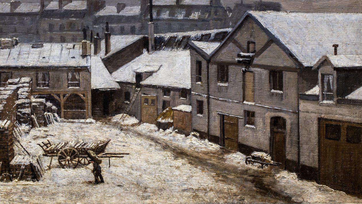 Sneeuw in Parijs door Stanislas Victor Edouard Lepine